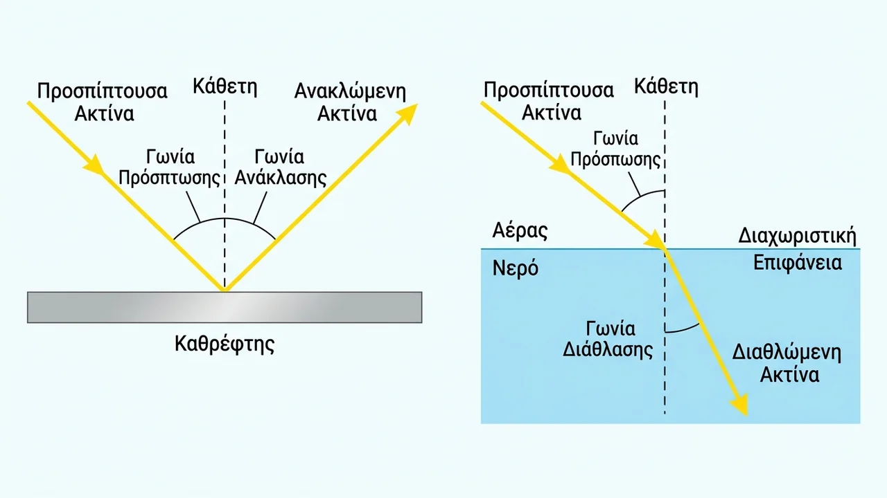 Ανάκλαση και Διάθλαση του Φωτός: Πλήρης Επεξήγηση