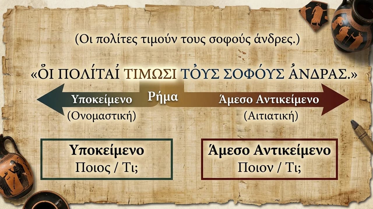 Αναγνώριση Υποκειμένου & Αντικειμένου στην Αρχαία Ελληνική