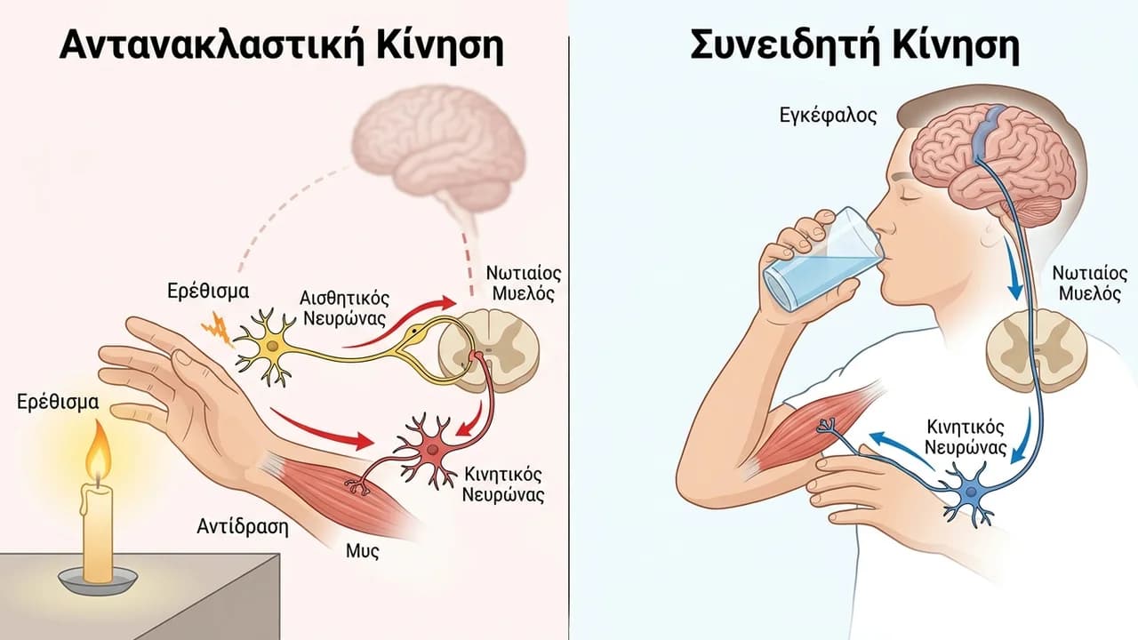 Αντανακλαστική vs Συνειδητή Κίνηση: Βασικές Διαφορές
