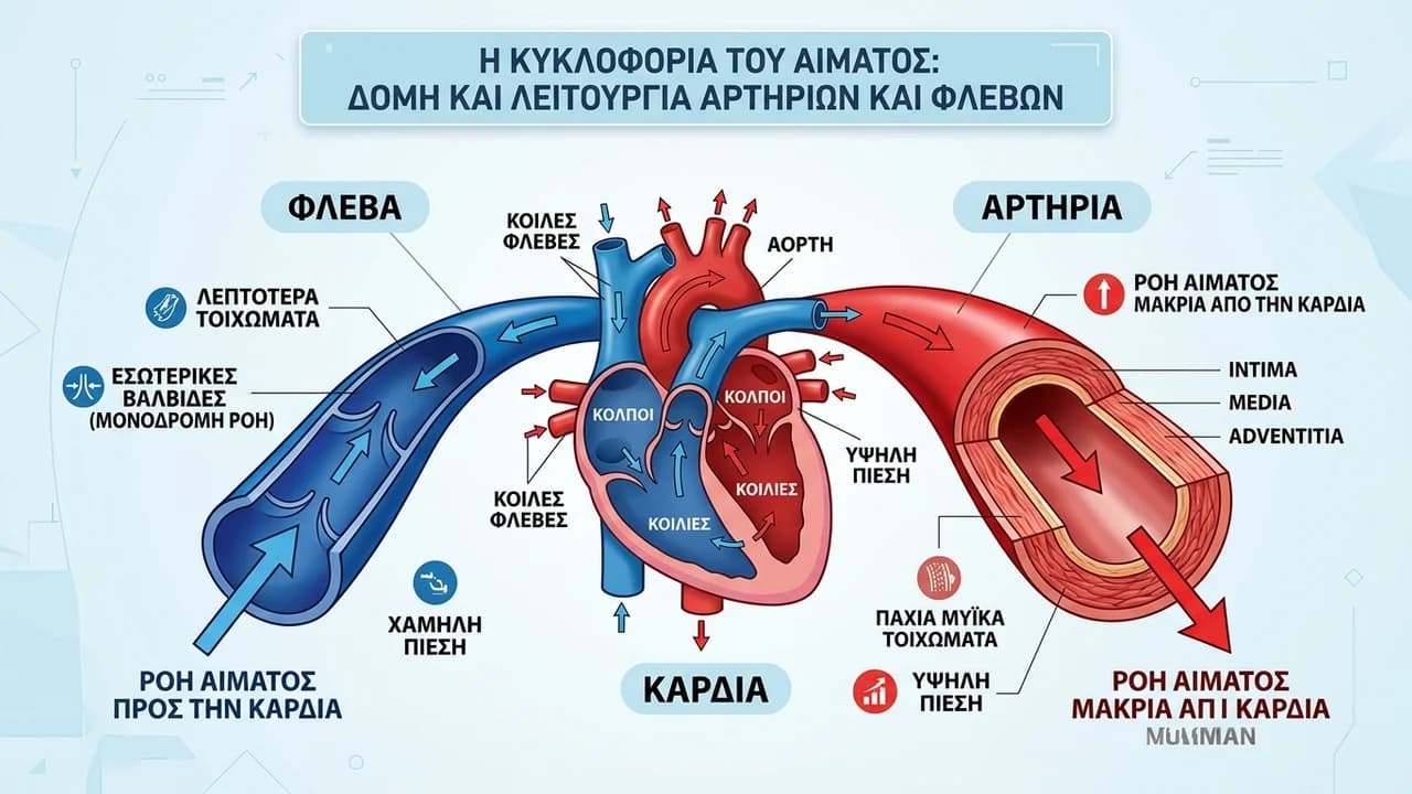 Αρτηρίες και Φλέβες: Οι Βασικές Διαφορές τους