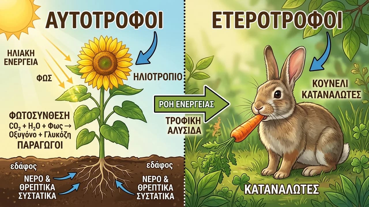 Αυτότροφοι και Ετερότροφοι Οργανισμοί: Η Βασική Διαφορά