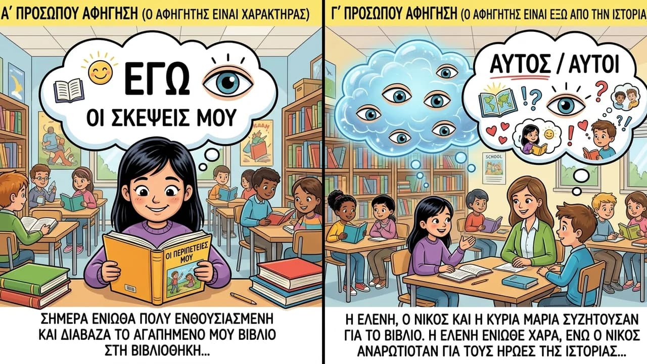 Αφηγητής α' και γ' προσώπου: Οδηγός για μαθητές Γυμνασίου