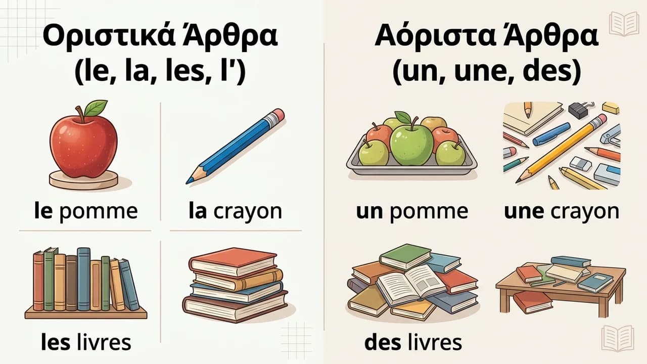 Γαλλικά Άρθρα: le, la, les vs un, une, des - Οδηγός
