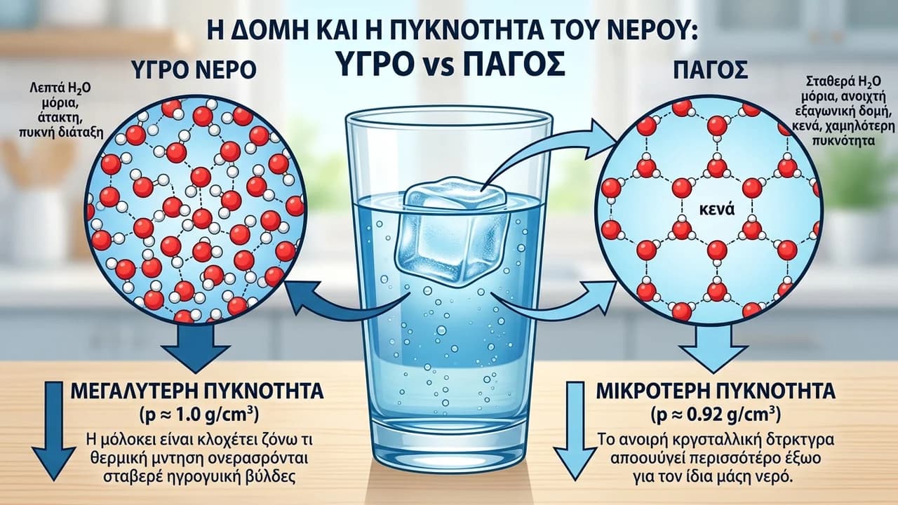 Γιατί ο πάγος επιπλέει στο νερό; Η επιστημονική εξήγηση