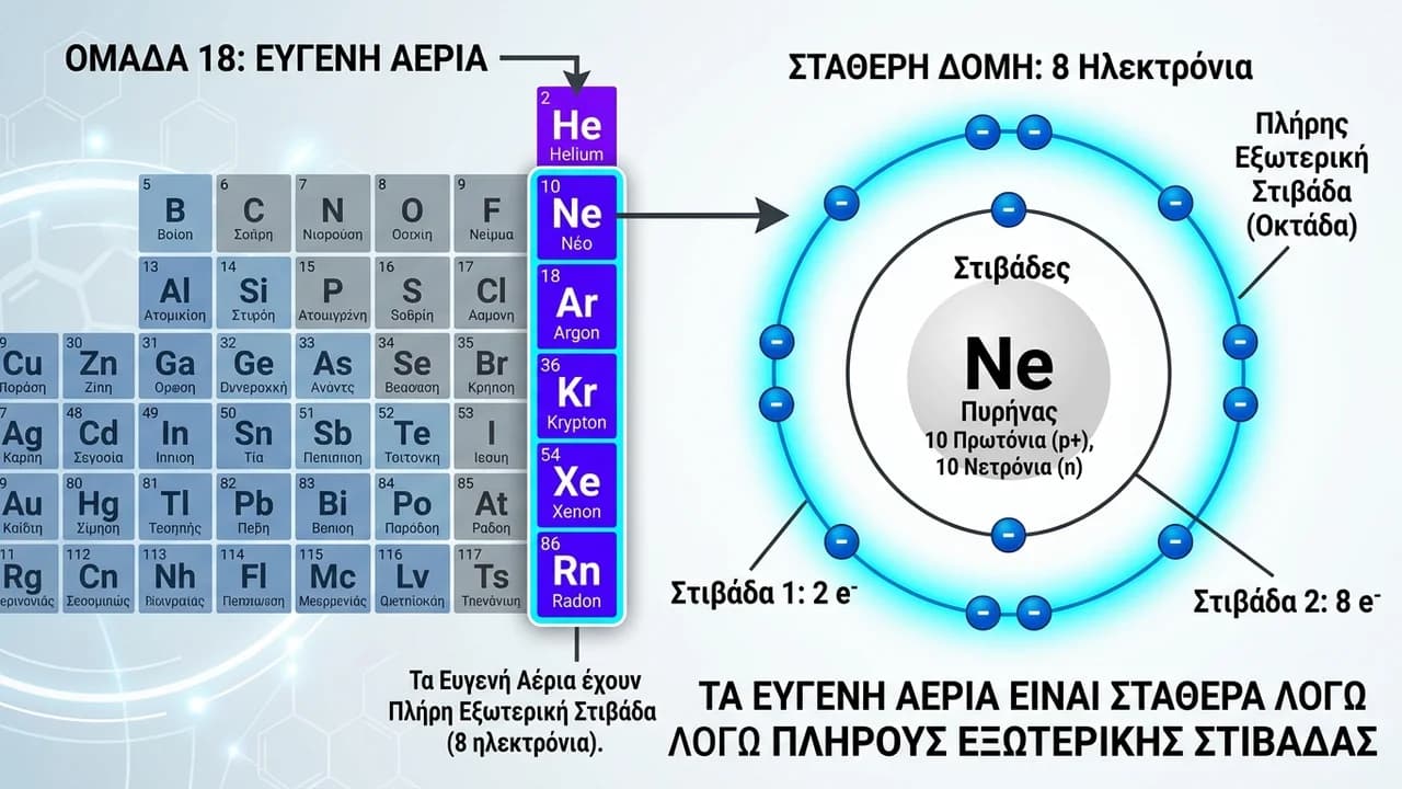 Γιατί τα Ευγενή Αέρια Είναι Σταθερά και Αδρανή;