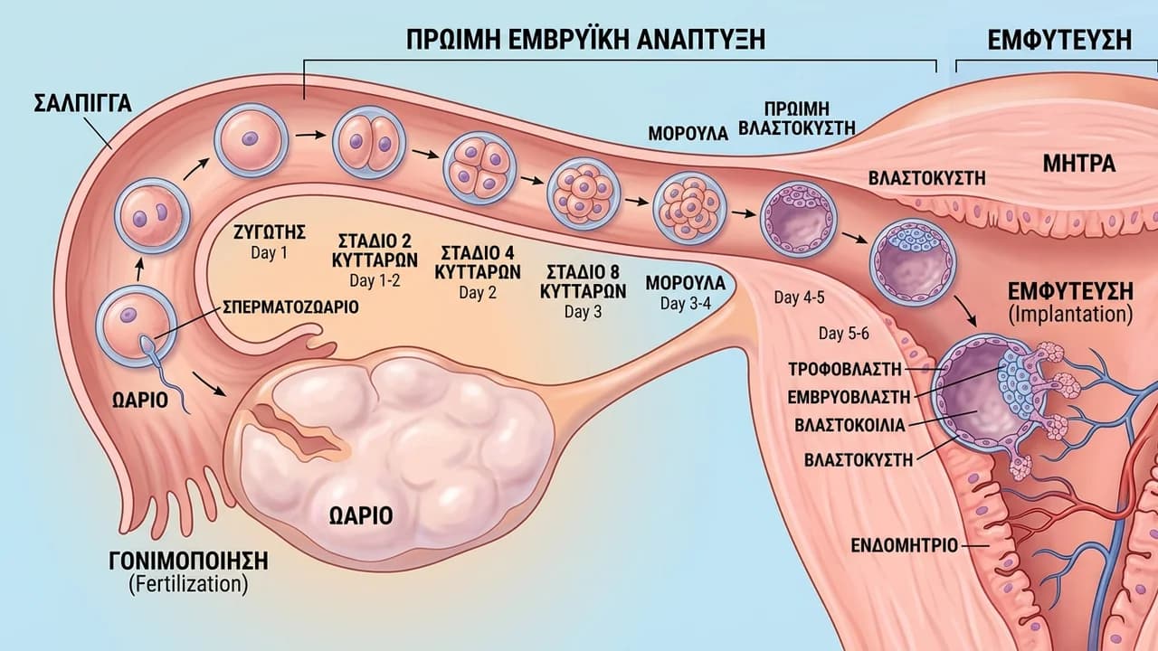 Γονιμοποίηση και Ανάπτυξη Ανθρώπινου Εμβρύου: Βήμα προς Βήμα