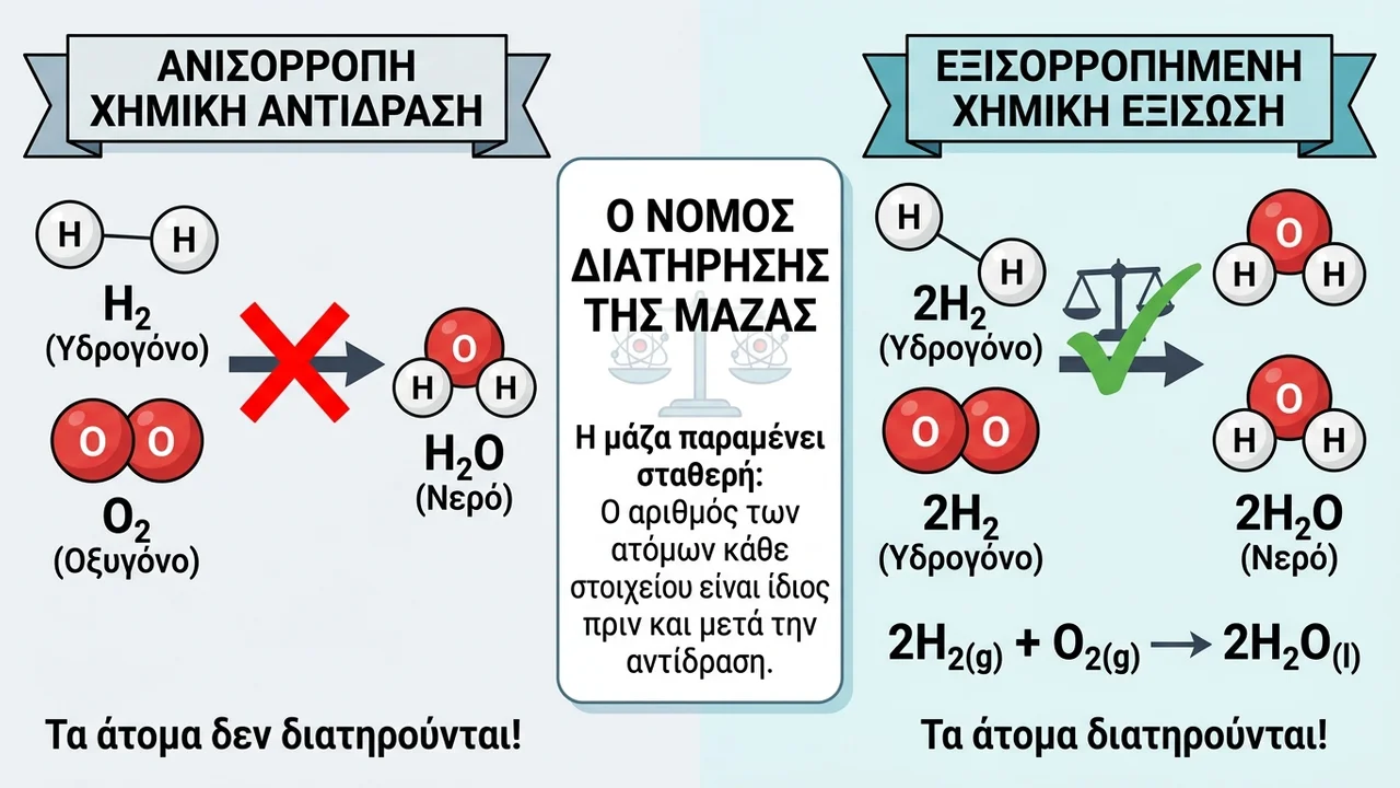 Γράψιμο & Εξισορρόπηση Χημικών Εξισώσεων: Οδηγός για Μαθητές