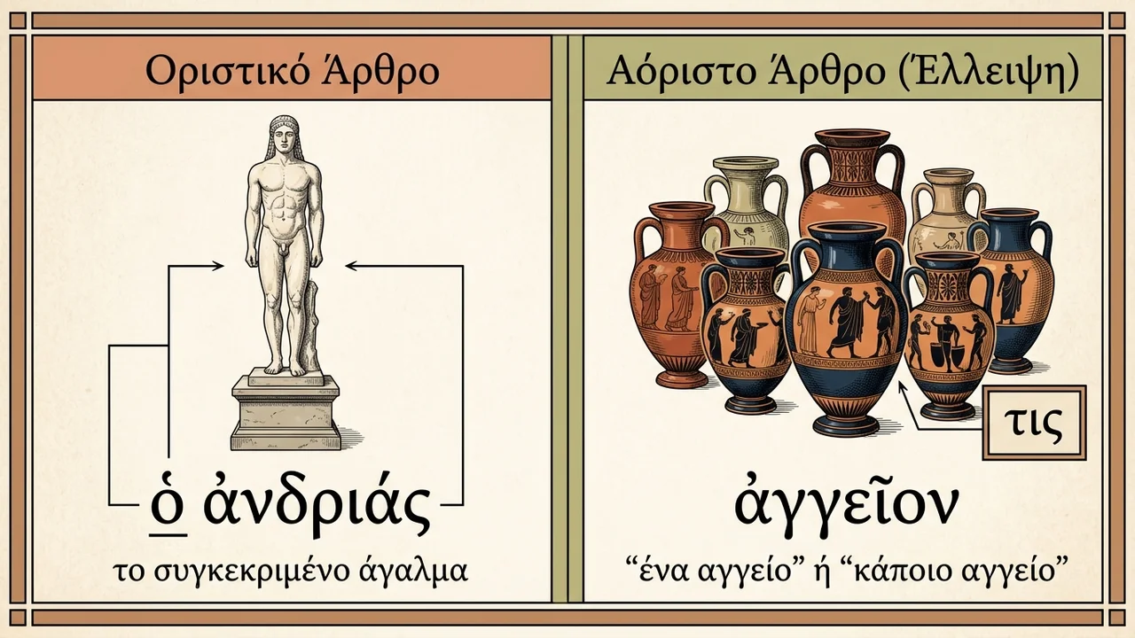 Διαφορά Οριστικού και Αορίστου Άρθρου στα Αρχαία Ελληνικά