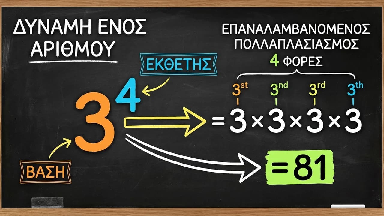 Δυνάμεις: Υπολογισμός Αριθμού με Φυσικό Εκθέτη