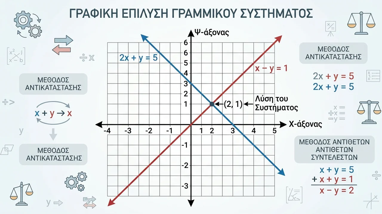 Επίλυση Γραμμικού Συστήματος 2 Εξισώσεων με 2 Αγνώστους