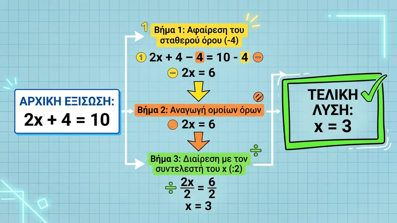 Επίλυση Εξισώσεων Πρώτου Βαθμού με Έναν Άγνωστο: Οδηγός