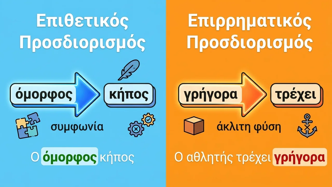 Επιθετικός και Επιρρηματικός Προσδιορισμός: Ποια η διαφορά;