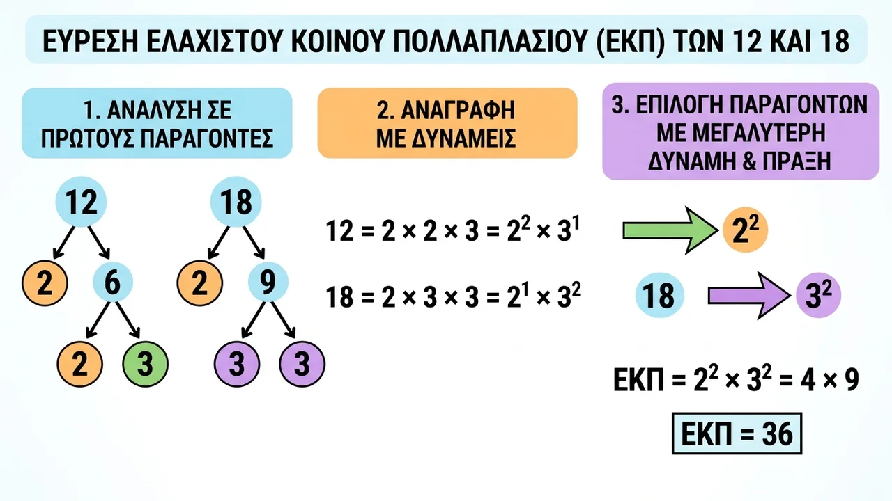 Εύρεση Ελάχιστου Κοινού Πολλαπλάσιου (ΕΚΠ) Αριθμών