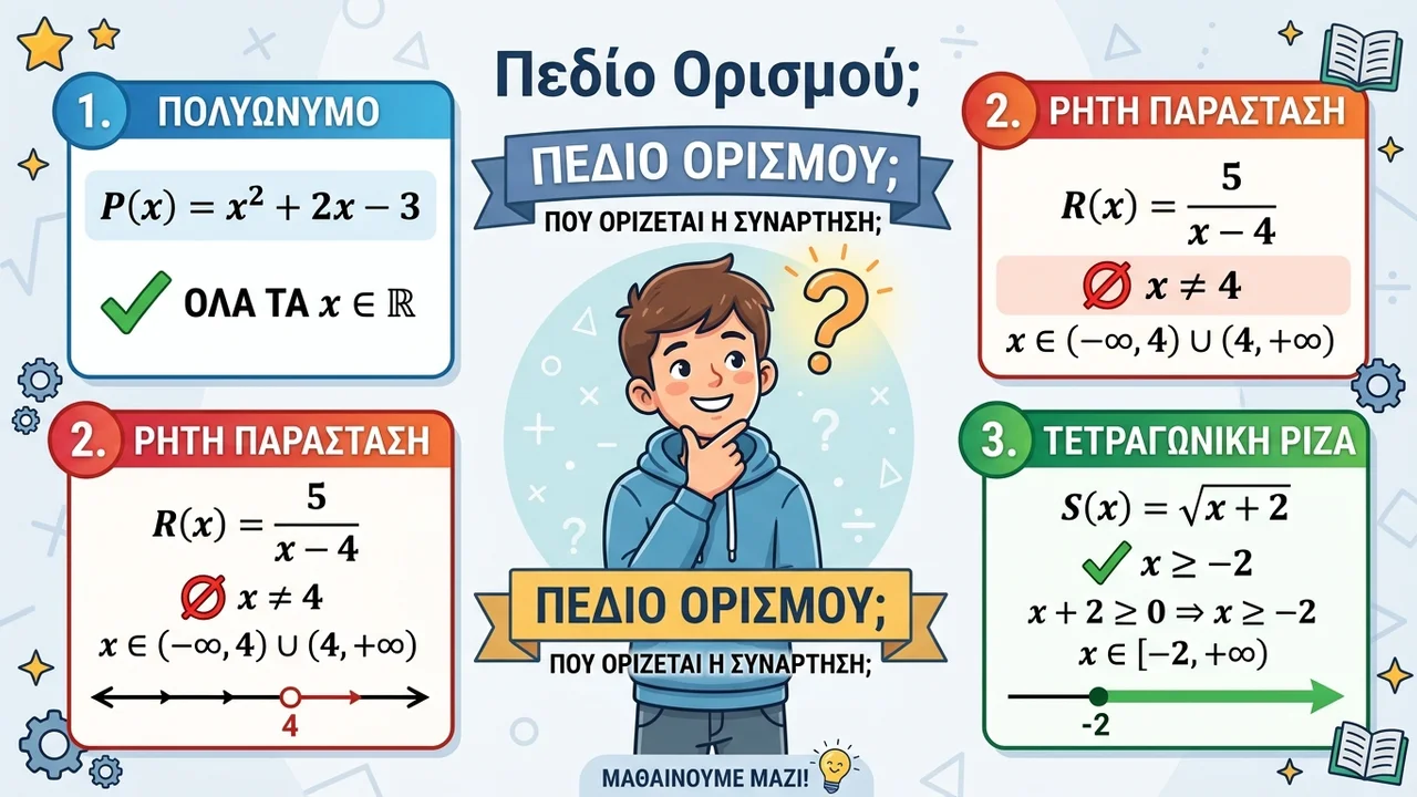 Εύρεση Πεδίου Ορισμού Αλγεβρικής Παράστασης: Πλήρης Οδηγός