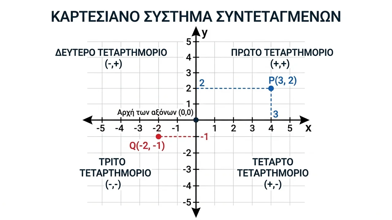 Εύρεση Συντεταγμένων Σημείου στο Καρτεσιανό Επίπεδο