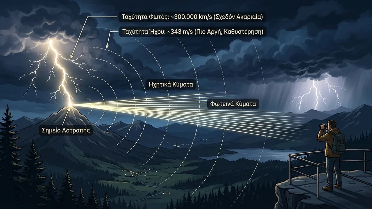 Η Διαφορά Ταχύτητας Φωτός & Ήχου: Αστραπή και Βροντή