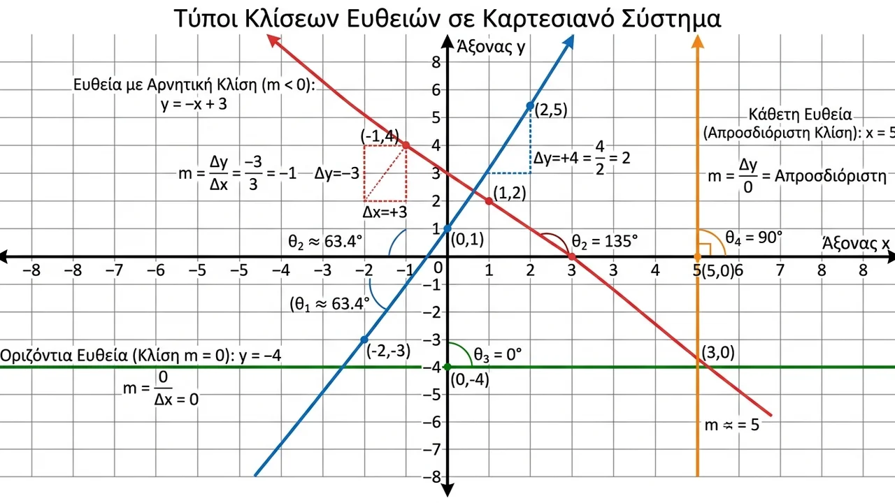 Η Κλίση Ευθείας: Τι Εκφράζει ο Συντελεστής Διεύθυνσης;