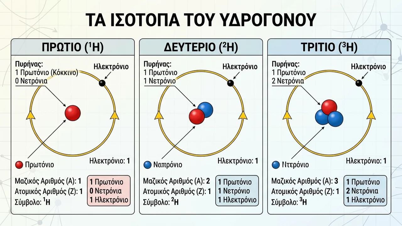 Ισότοπα Στοιχεία: Ορισμός, Χαρακτηριστικά και Διαφορές