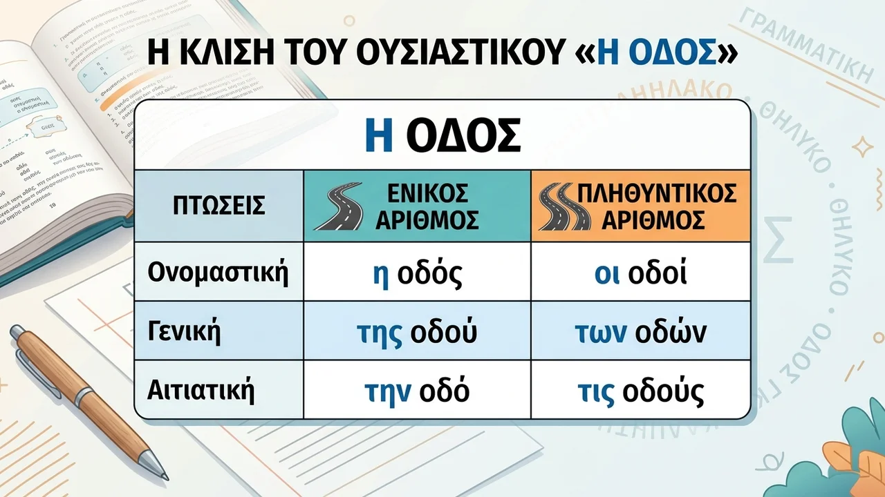 Κλίση θηλυκών ουσιαστικών σε -ος: Οδηγός για μαθητές