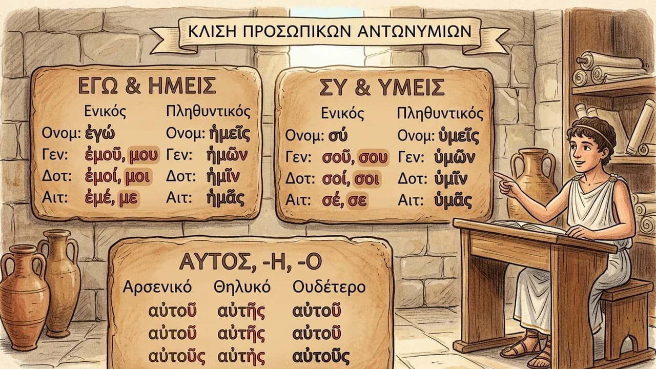 Κλίση Προσωπικών Αντωνυμιών στα Αρχαία Ελληνικά