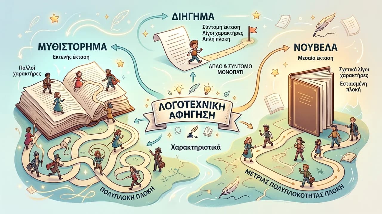 Λογοτεχνική Αφήγηση: Ορισμός και Είδη (Μυθιστόρημα, Διήγημα, Νουβέλα)