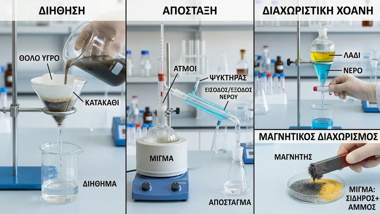Μέθοδοι Διαχωρισμού Συστατικών Μιγμάτων