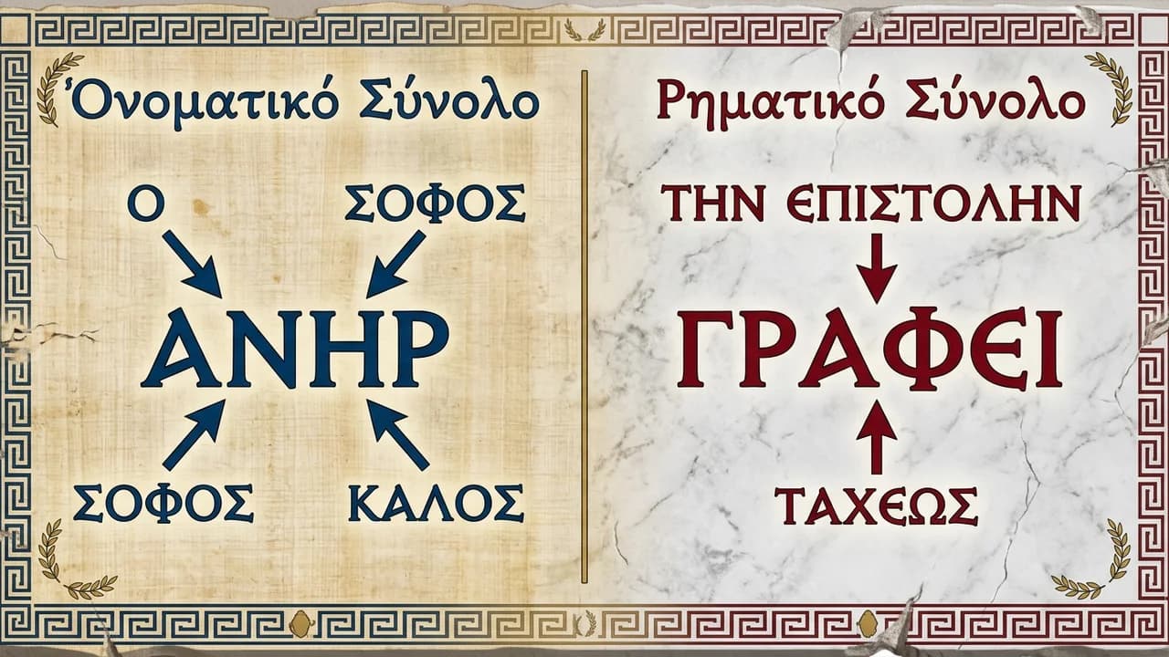 Ονοματικό vs Ρηματικό Σύνολο: Η Διαφορά στο Αρχαίο Ελληνικό