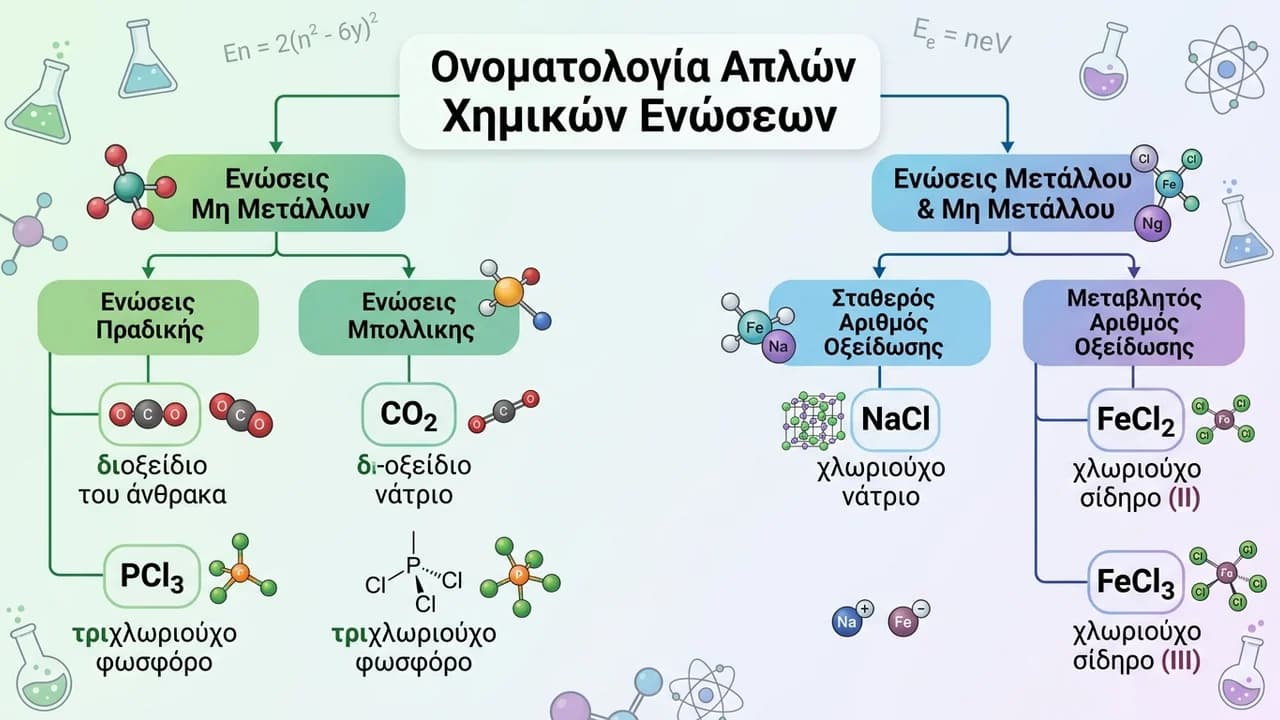 Ονοματολογία Απλών Χημικών Ενώσεων: Οδηγός για Μαθητές