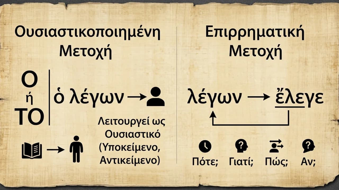 Ουσιαστικοποιημένη vs Επιρρηματική Μετοχή: Η Διαφορά