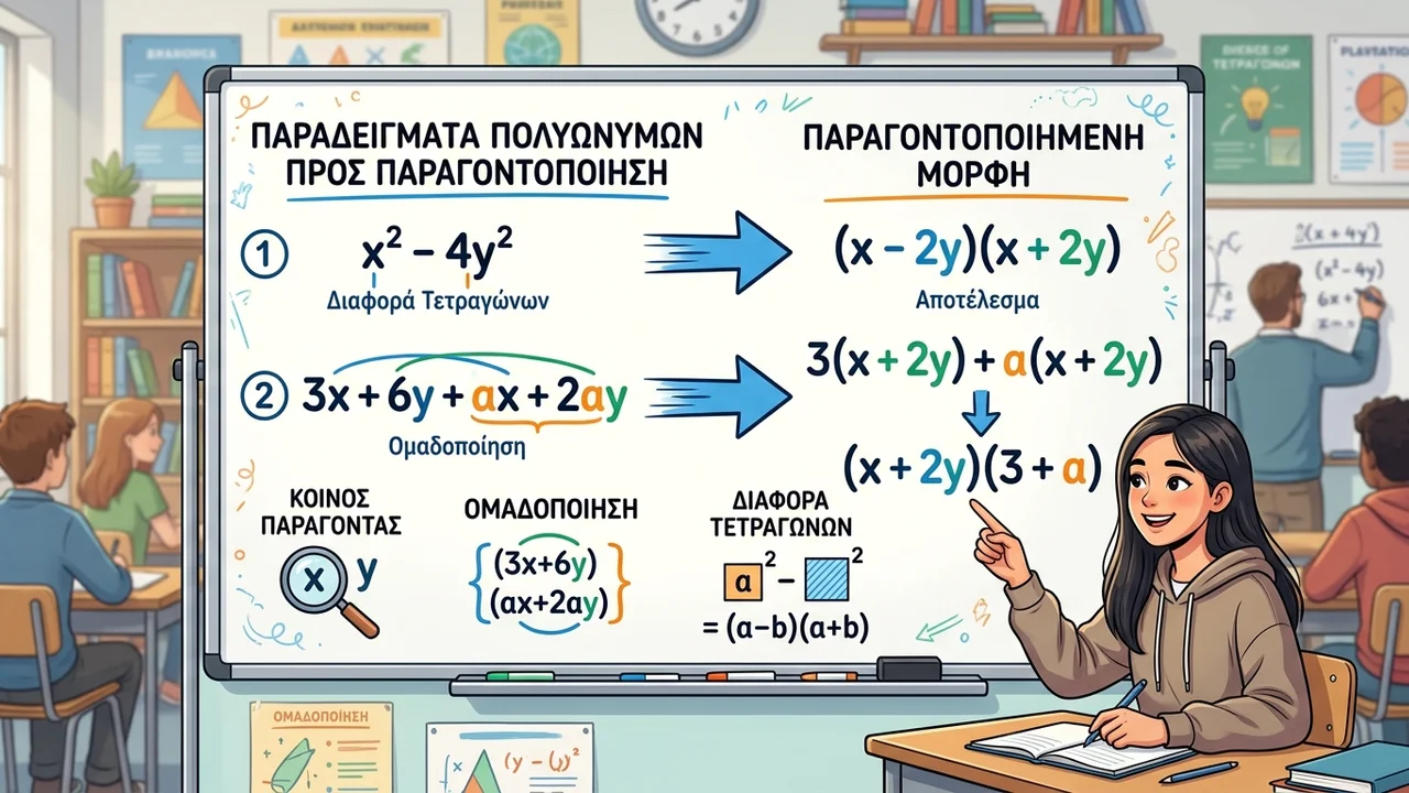 Παραγοντοποίηση Πολυωνύμων: Οδηγός για Μαθητές Γυμνασίου