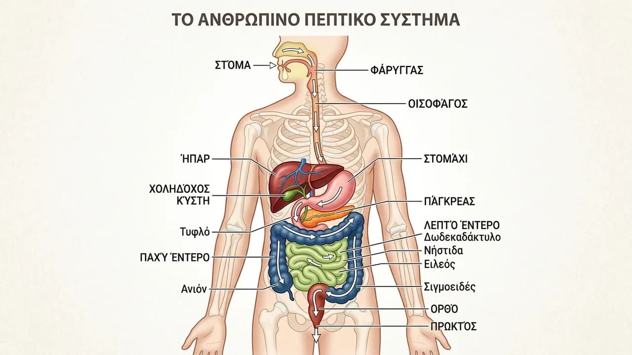 Πεπτικό Σύστημα: Όργανα και Λειτουργίες