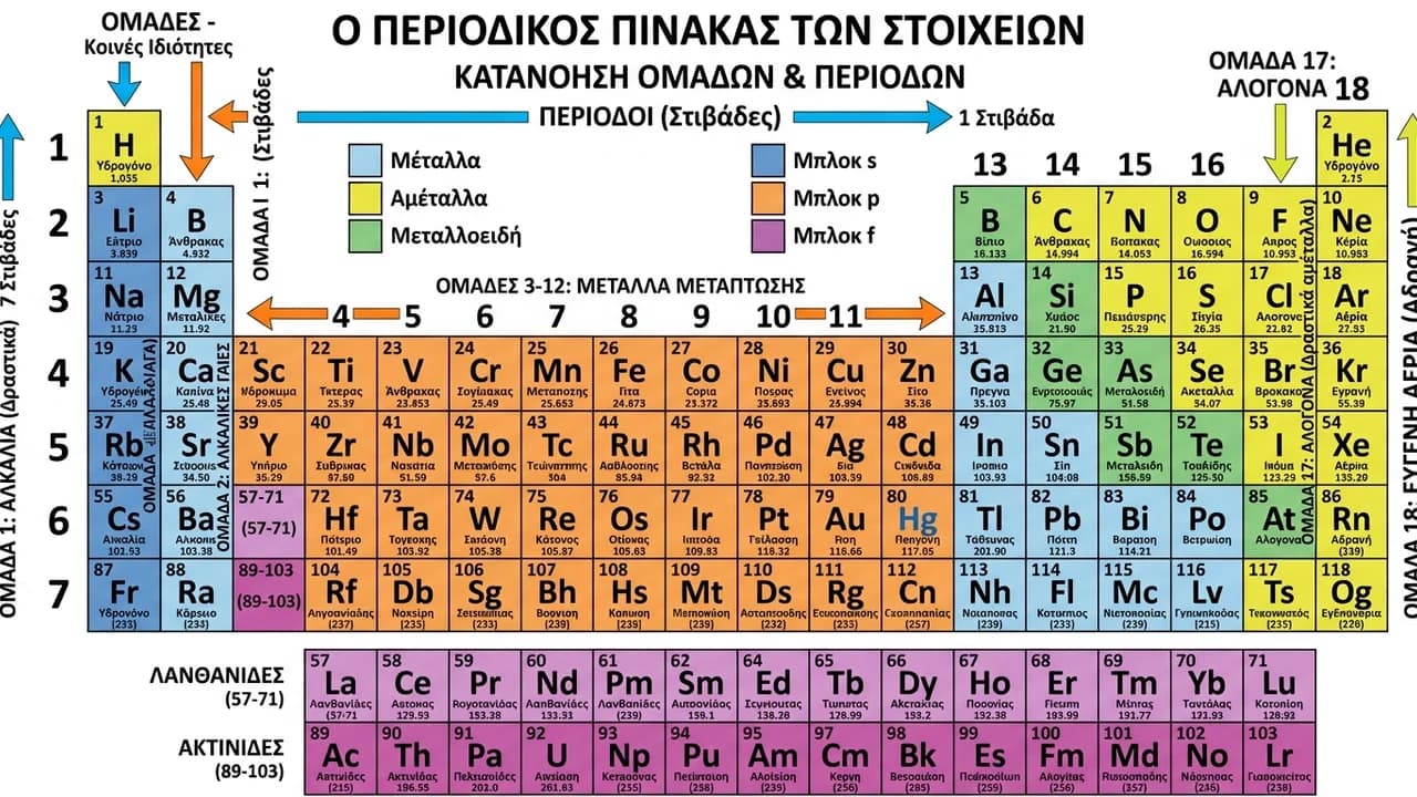 Περιοδικός Πίνακας: Οργάνωση και Δομή