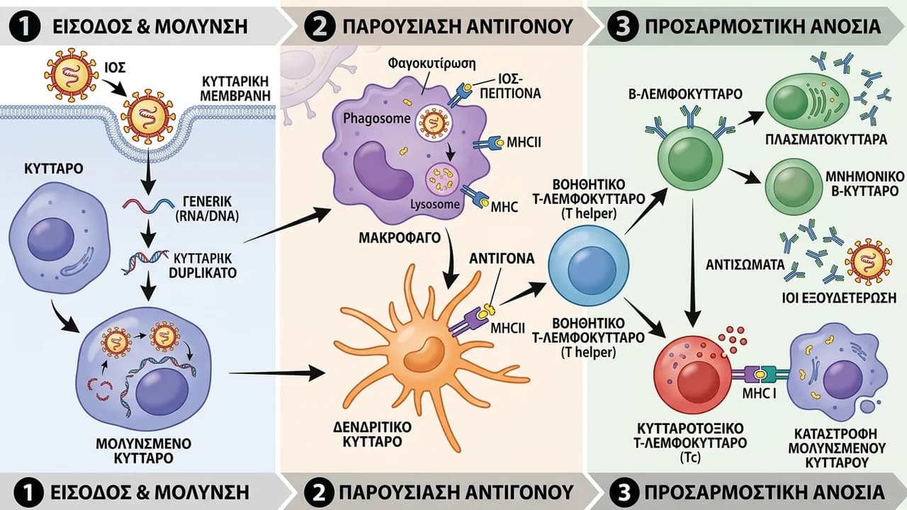 Πώς Αντιδρά το Ανοσοποιητικό Σύστημα σε έναν Εισβολέα Ιό;
