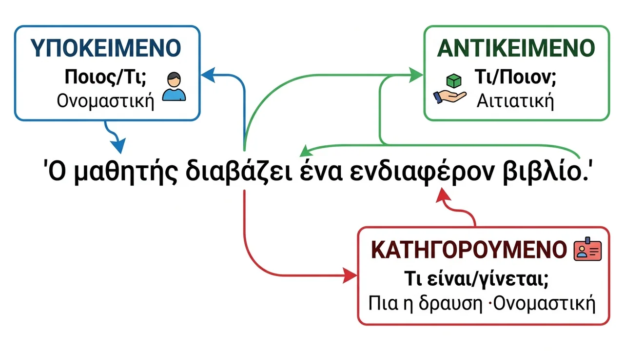 Πώς βρίσκουμε Υποκείμενο, Αντικείμενο, Κατηγορούμενο;