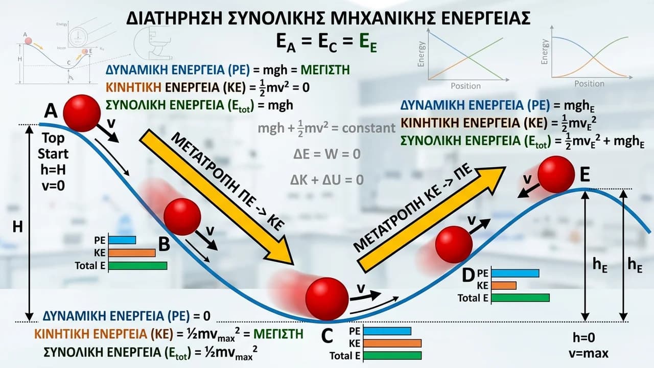 Πώς Εφαρμόζουμε το Θεώρημα Διατήρησης της Μηχανικής Ενέργειας;