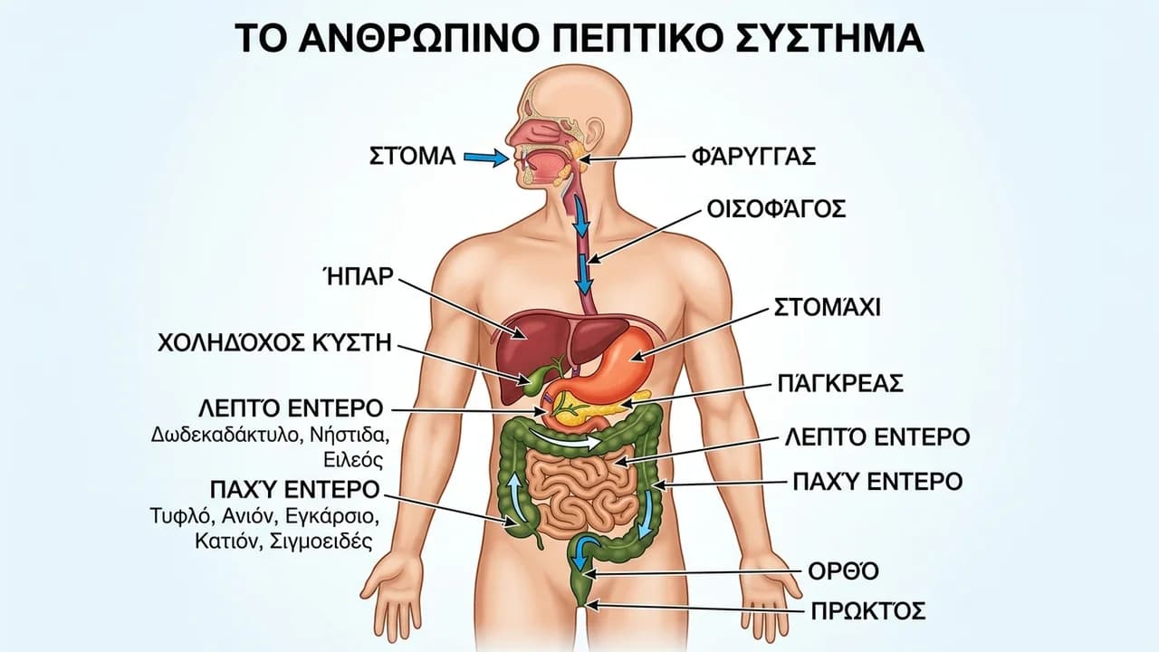 Πώς λειτουργεί το πεπτικό σύστημα του ανθρώπου βήμα προς βήμα;