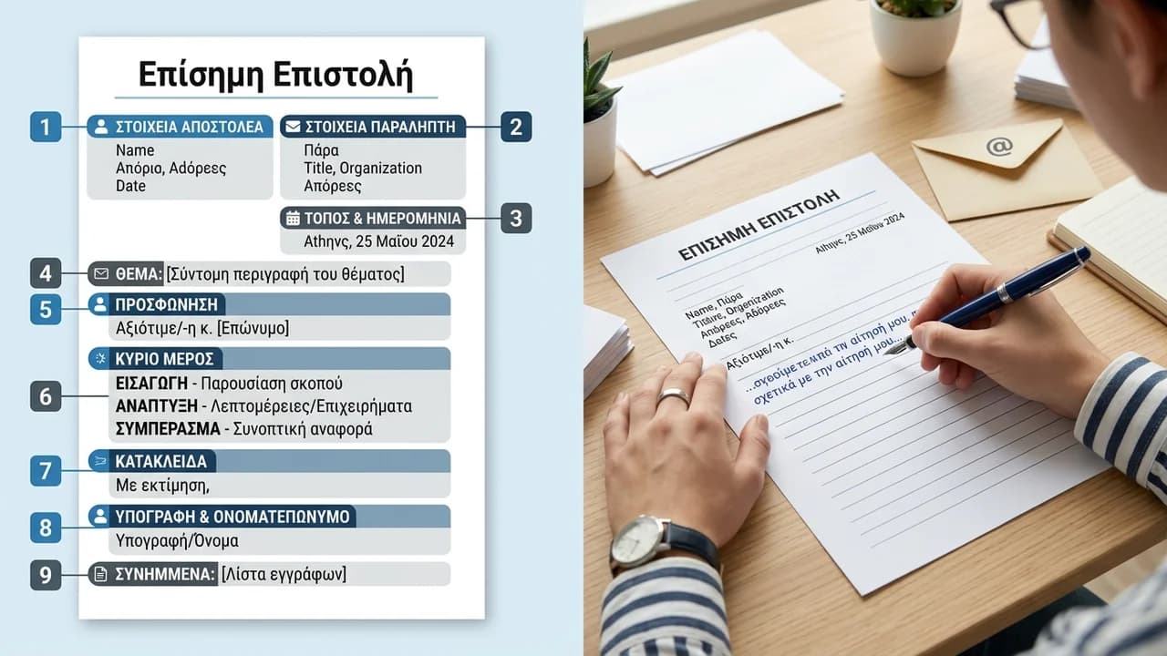 Πώς Συντάσσεται μια Επίσημη Επιστολή ή Αίτηση;