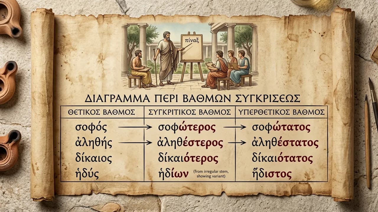 Πώς σχηματίζονται τα Παραθετικά των Επιθέτων στα Αρχαία Ελληνικά;