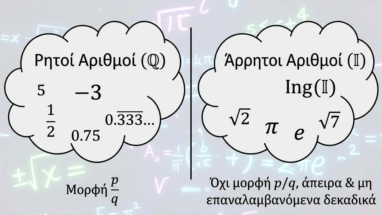 Ρητοί και Άρρητοι Αριθμοί: Η Διαφορά με Παραδείγματα
