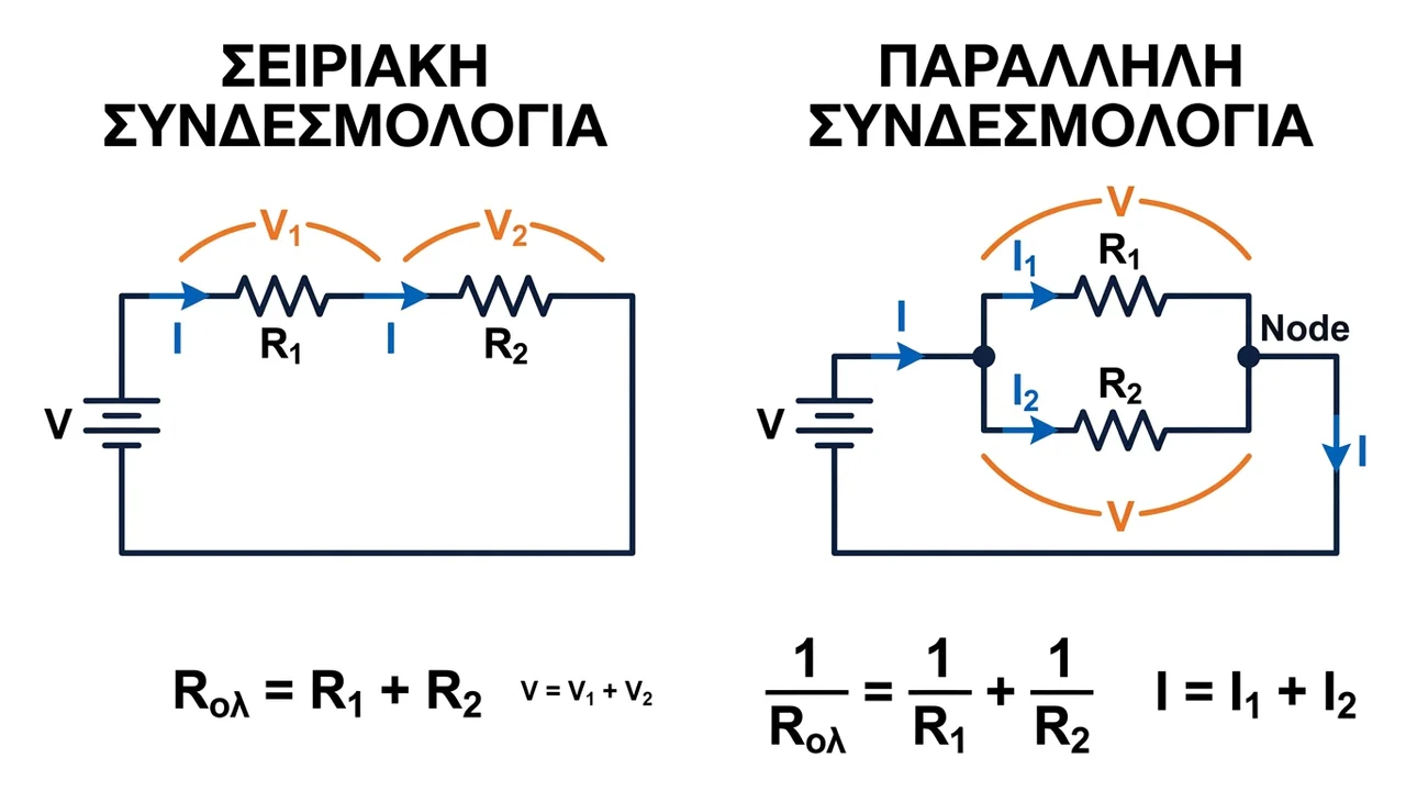 Σειριακή vs Παράλληλη Συνδεσμολογία Αντιστατών: Οι Διαφορές