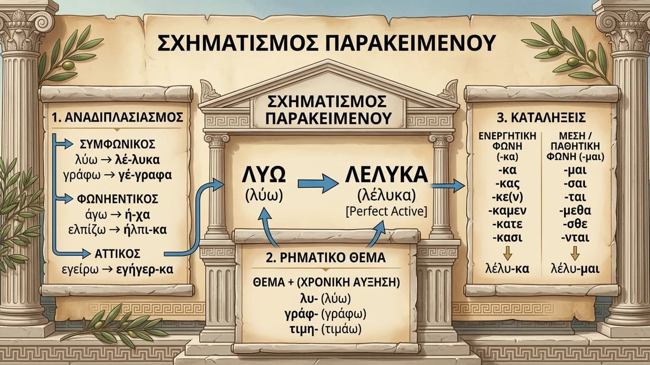 Σχηματισμός Παρακειμένου στα Αρχαία Ελληνικά Ρήματα