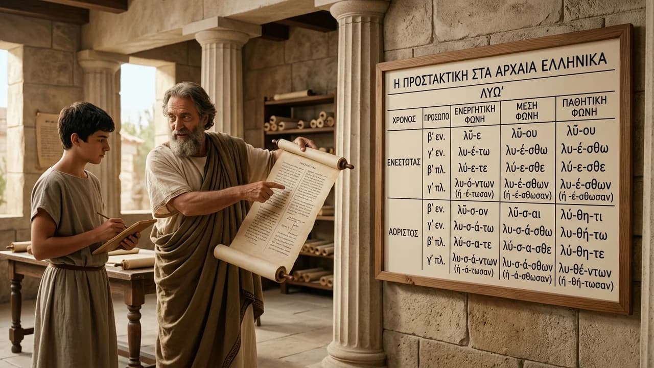 Σχηματισμός Προστακτικής στα Αρχαία Ελληνικά Ρήματα