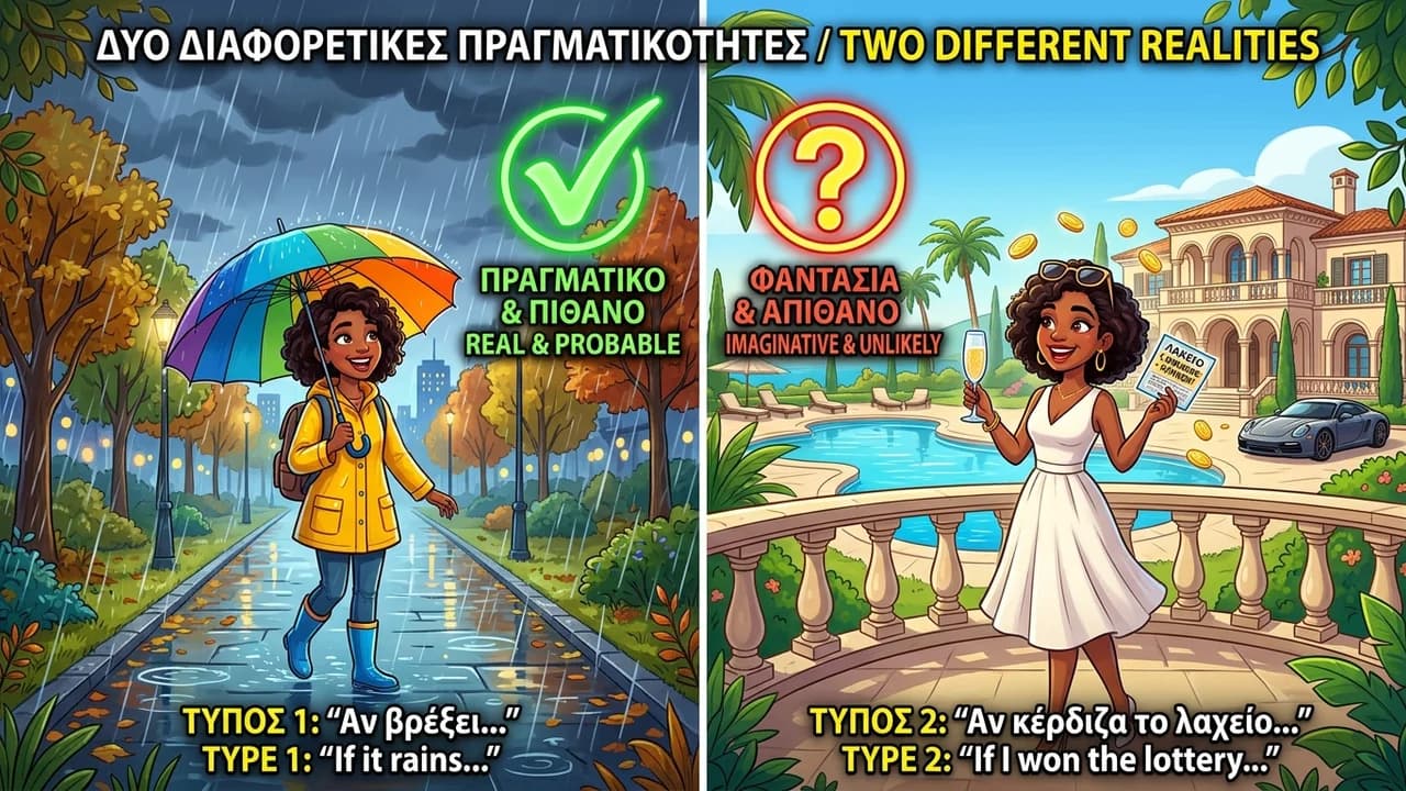 Σχηματισμός Υποθετικών Λόγων (Conditionals) Τύπου 1 & 2 στα Αγγλικά