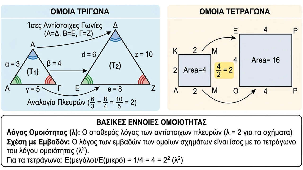 Τι είναι τα όμοια σχήματα και ποιες οι ιδιότητές τους;