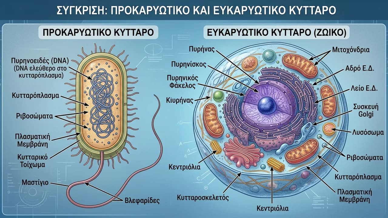 Το Κύτταρο: Βασικές Μονάδες Ζωής & Διαφορές Προκαρυωτικών-Ευκαρυωτικών
