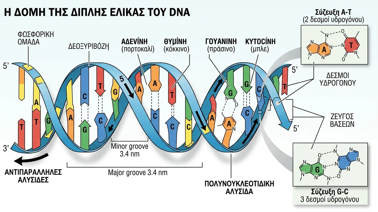 Το DNA: Ο κώδικας της ζωής και η διπλή του έλικα