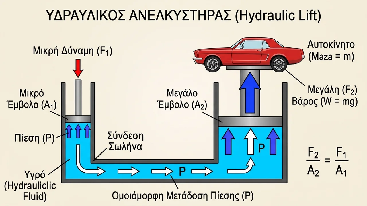 Υδραυλικός Ανελκυστήρας: Πώς λειτουργεί με την Αρχή του Πασκάλ;