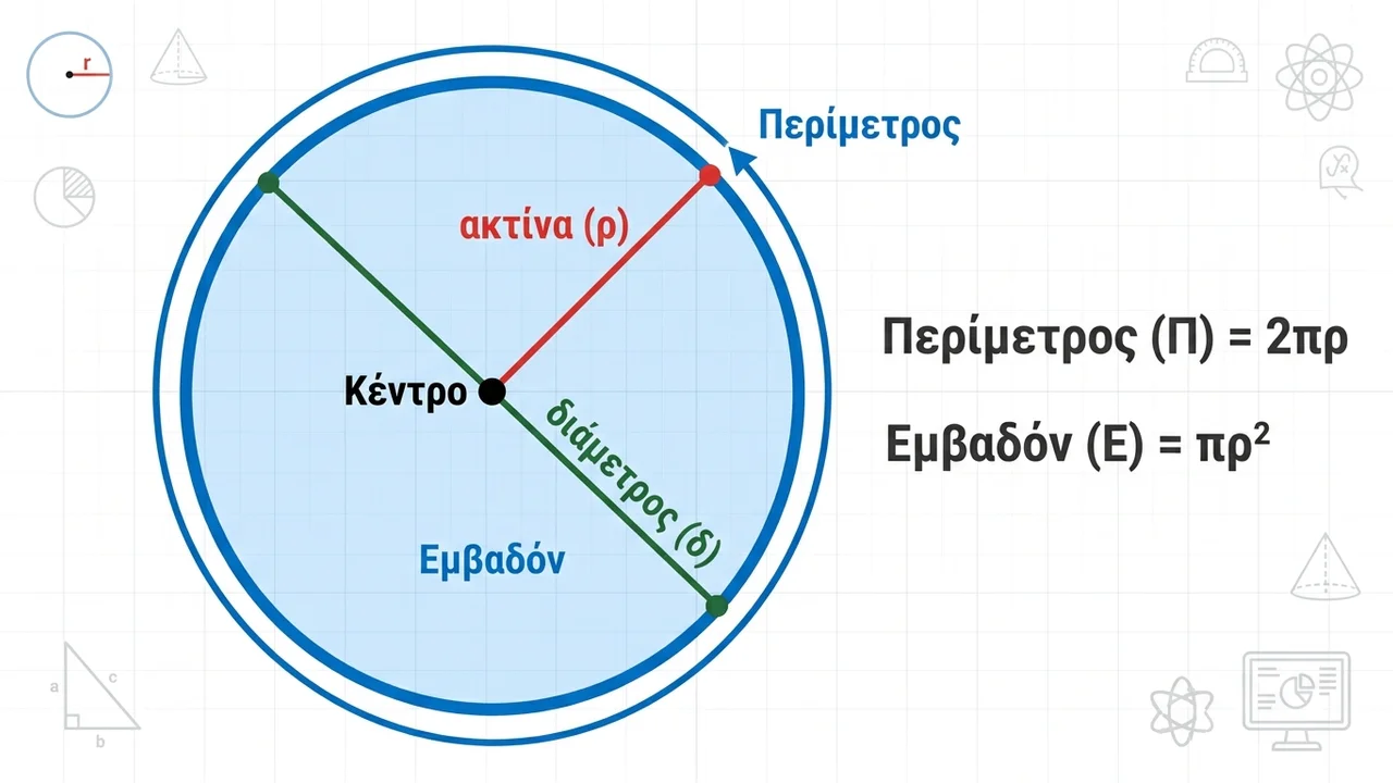 Υπολογισμός Εμβαδού και Περιμέτρου Κύκλου: Οδηγός
