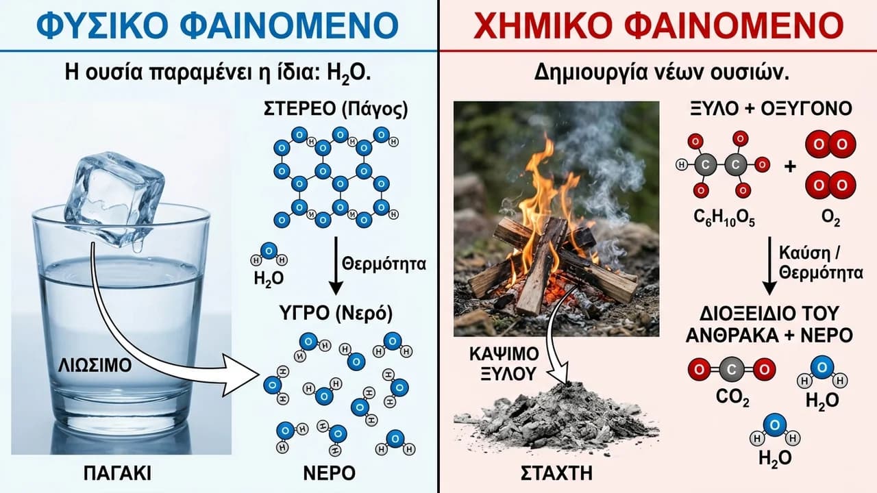 Φυσικά vs Χημικά Φαινόμενα: Η Βασική Διαφορά