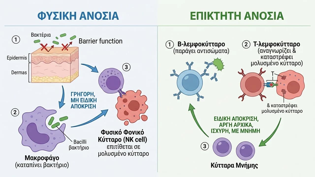 Φυσική vs. Επίκτητη Ανοσία: Οι Βασικές Διαφορές